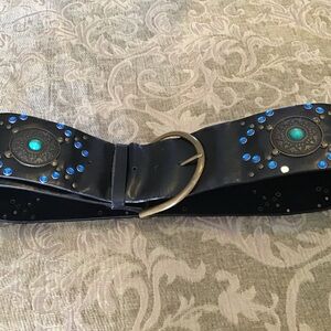 Black and Blue Embellished Women's Belt